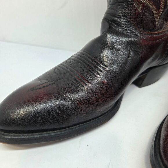 Laredo Mens Black And Burgundy Leather Cowboy Boots Size US 9.5 D main image 12